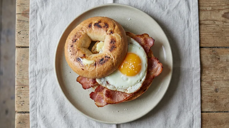 Bacon and Egg Bagel Sandwich
