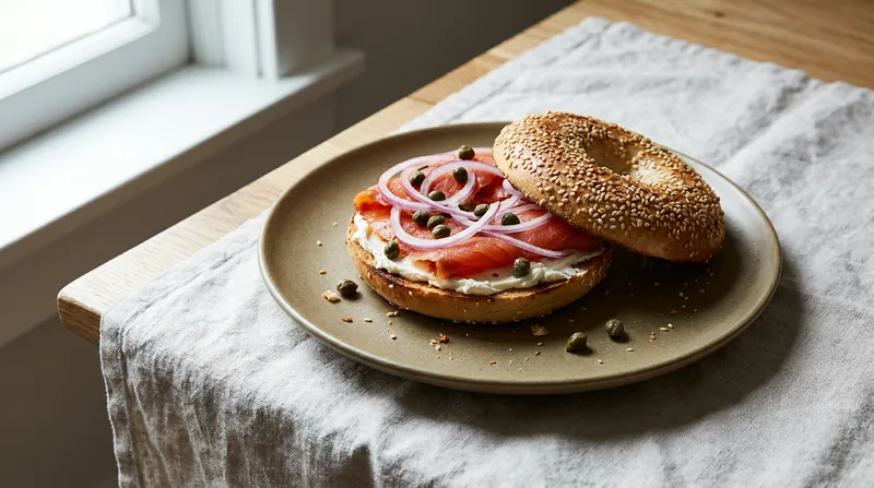Smoked Salmon and Cream Cheese Bagel