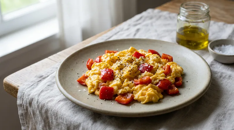Red Pepper Scrambled Eggs