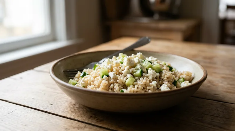 Cucumber and Feta Brown Rice Salad