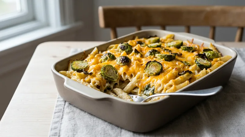 Creamy Brussels Sprout Pasta Bake