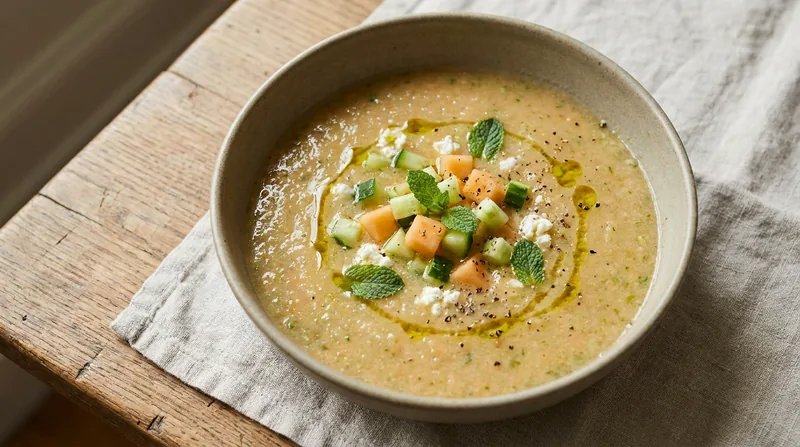 Chilled Cantaloupe and Cucumber Soup