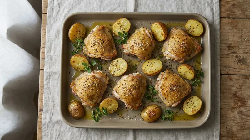 Tray-Baked Chicken Thighs with Potatoes