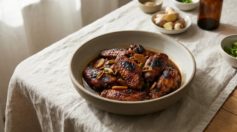 Soy and Ginger Braised Chicken Wings
