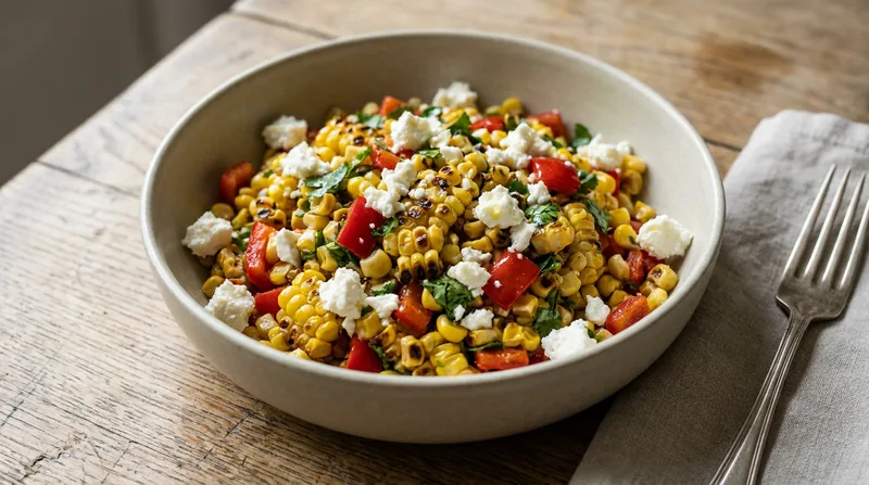 Roasted Sweetcorn and Feta Salad