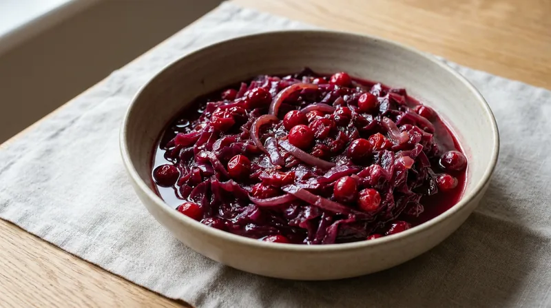 Braised Red Cabbage with Cranberries