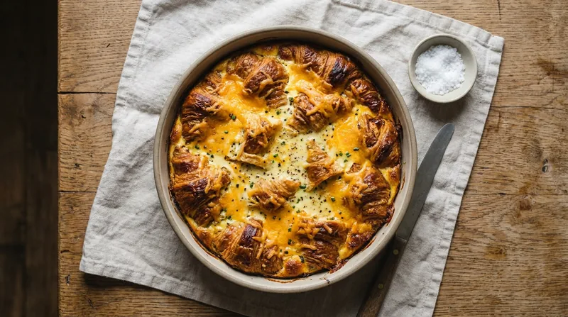 Baked Egg and Croissant Pudding