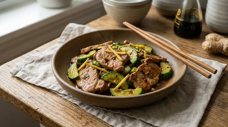 Stir-Fried Pork and Cucumber