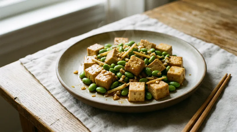 Tofu and Edamame Stir-Fry