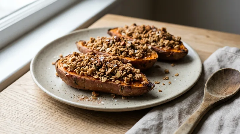 Granola Crusted Sweet Potatoes