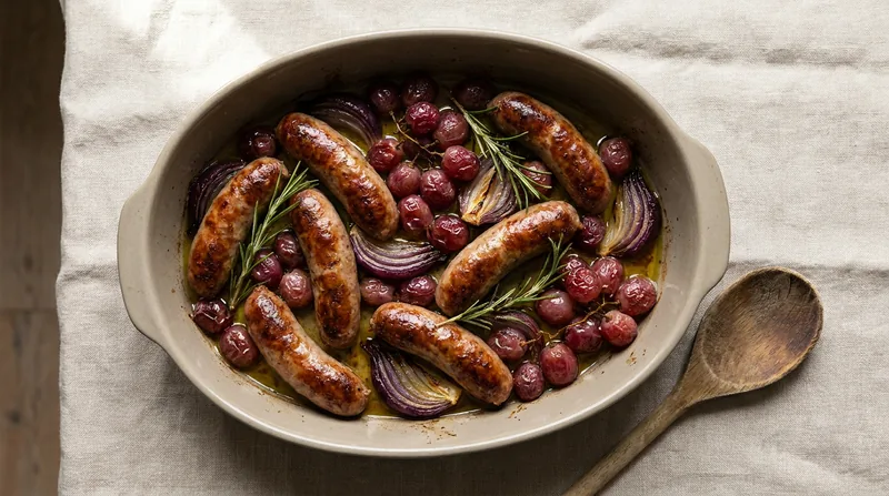 Pork Sausage and Grape Traybake