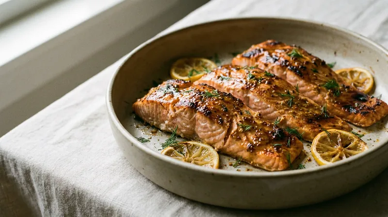 Honey and Mustard Glazed Salmon
