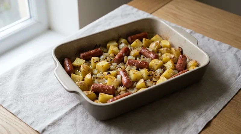 Frankfurter and Potato Traybake