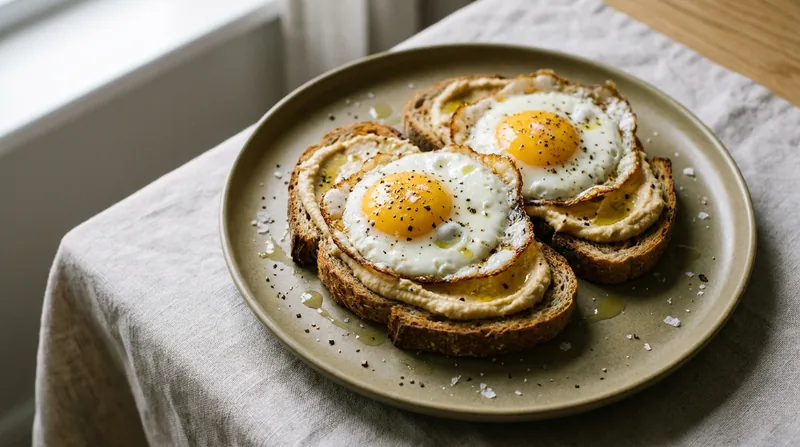 Hummus and Fried Egg Toast