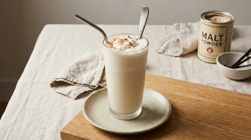 Vanilla malt milkshake