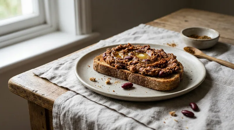 Spiced Kidney Bean Mash on Toast