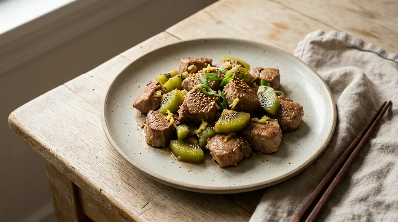 Pork and Kiwi Stir-Fry