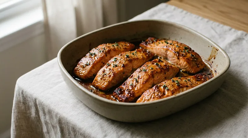 Maple Mustard Glazed Salmon