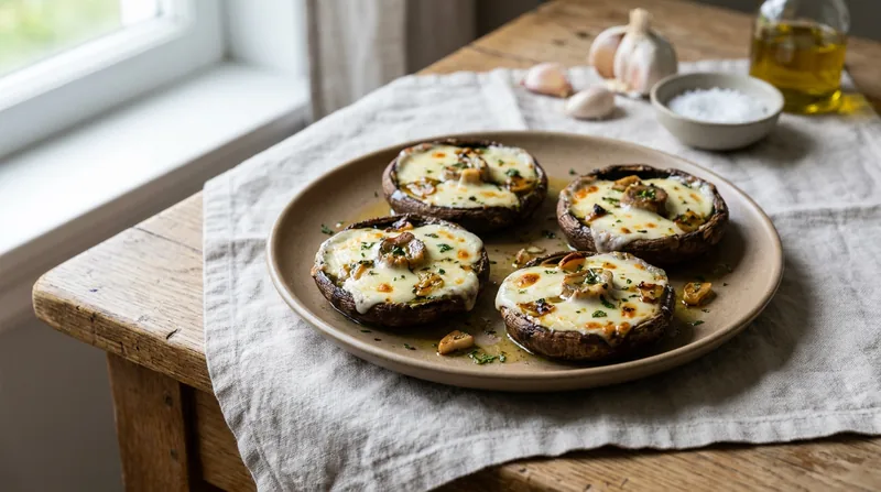 Baked Mozzarella Portobello Mushrooms