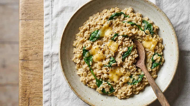 Savoury Cheese and Spinach Oats
