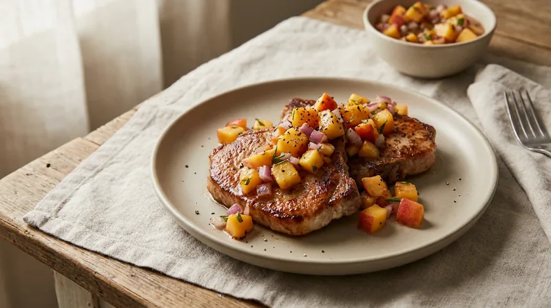 Pork Chops with Peach Relish