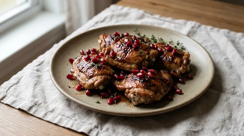 Pomegranate Glazed Chicken Thighs