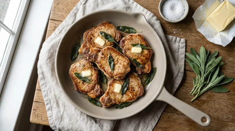 Pan-Fried Pork Chops with Sage