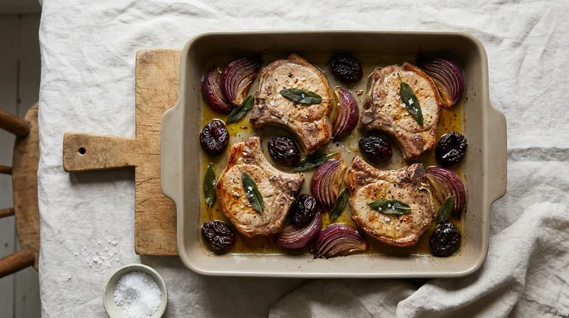 Pork and Prune Traybake