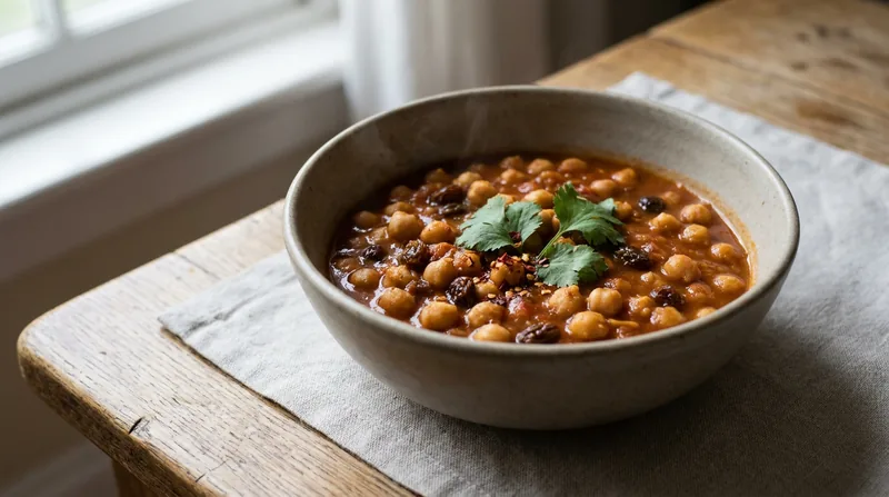 Spiced Chickpea and Raisin Stew