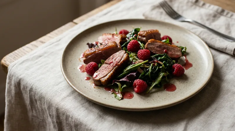Warm Duck and Raspberry Salad