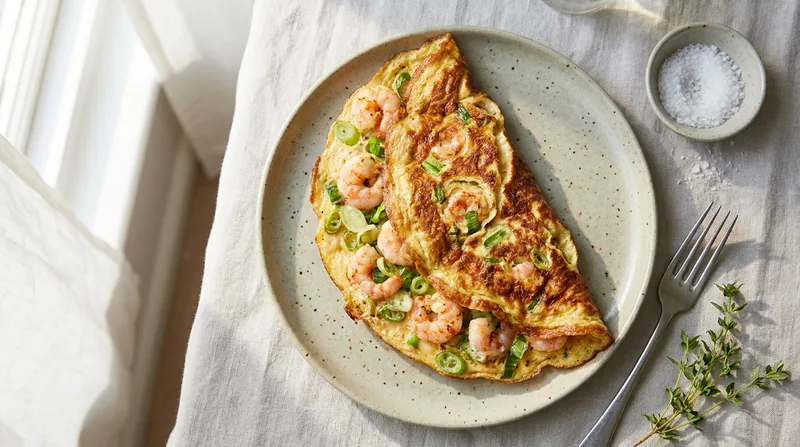 Shrimp and Spring Onion Omelette