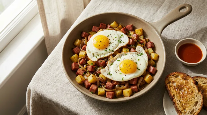 Spam and Potato Breakfast Hash