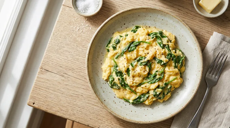 Spinach Scrambled Eggs