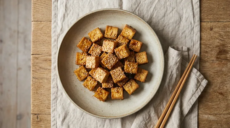 Baked Sesame Tofu Cubes