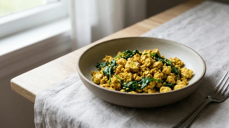 Scrambled Tofu with Spinach